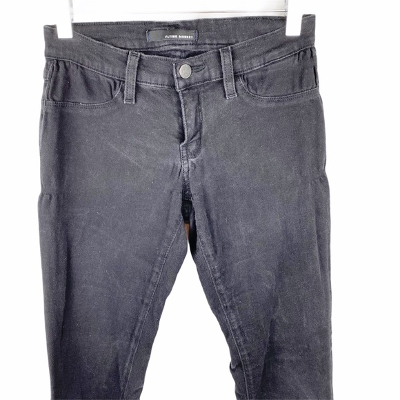 FLYING MONKEY Washed Black Stretch Skinny Ankle Jeans 5 - Picture 3 of 7